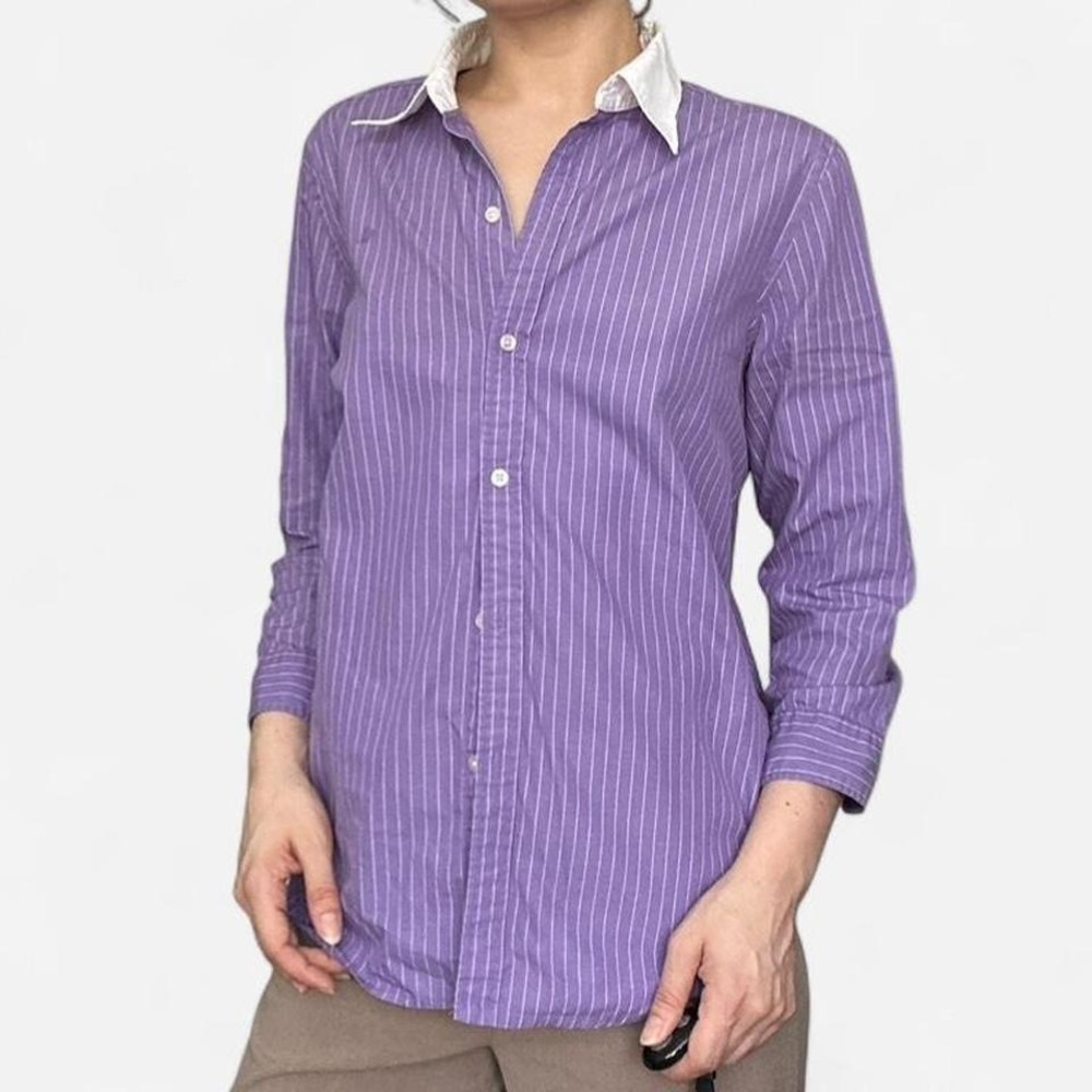 Purple Lauren Ralph Lauren pinstripe button up